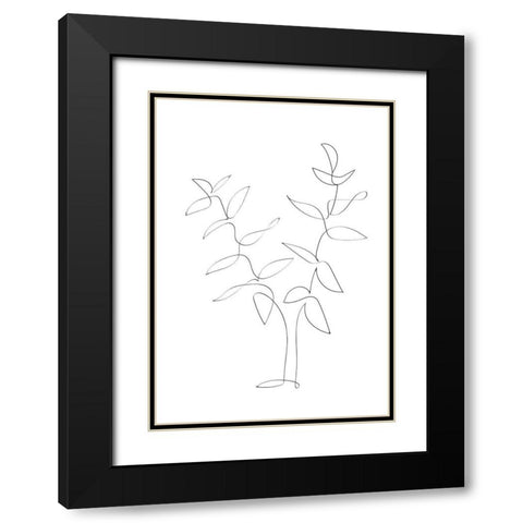 Standing Twigs Black Modern Wood Framed Art Print with Double Matting by 1x Studio II