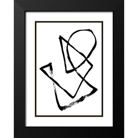Confusion Black Modern Wood Framed Art Print with Double Matting by 1x Studio II
