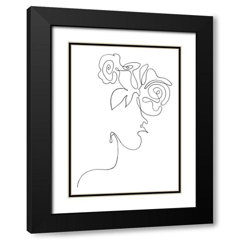 Flowerhead Black Modern Wood Framed Art Print with Double Matting by 1x Studio II