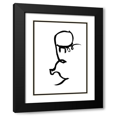 Half Face Black Black Modern Wood Framed Art Print with Double Matting by 1x Studio II