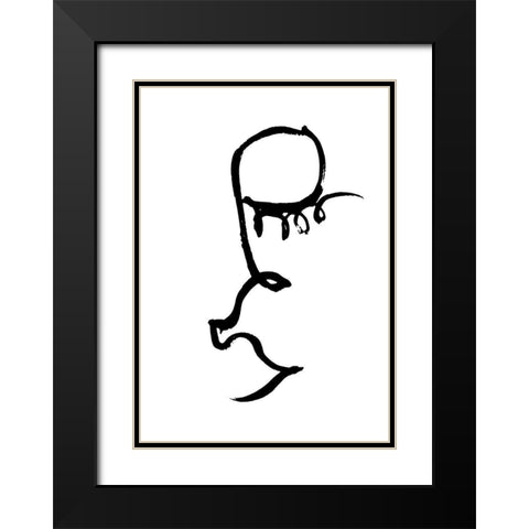 Half Face Black Black Modern Wood Framed Art Print with Double Matting by 1x Studio II