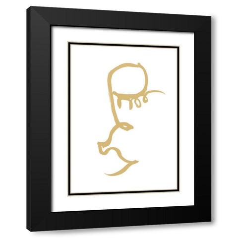 Half Face Gold Black Modern Wood Framed Art Print with Double Matting by 1x Studio II