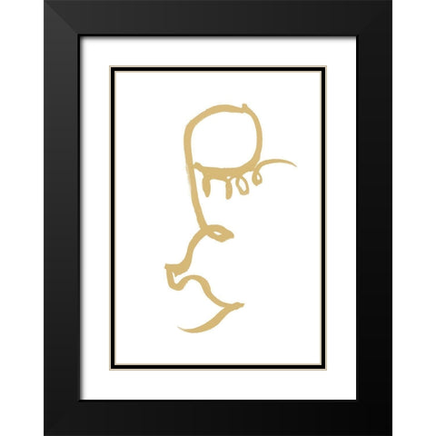 Half Face Gold Black Modern Wood Framed Art Print with Double Matting by 1x Studio II