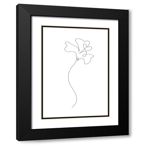 Flower Black Modern Wood Framed Art Print with Double Matting by 1x Studio II