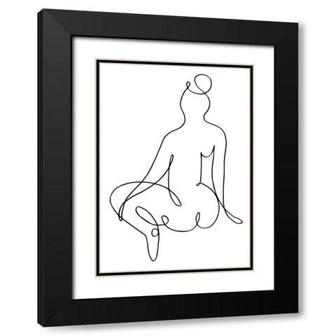 Nude Back Black Modern Wood Framed Art Print with Double Matting by 1x Studio II