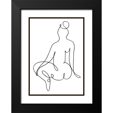 Nude Back Black Modern Wood Framed Art Print with Double Matting by 1x Studio II