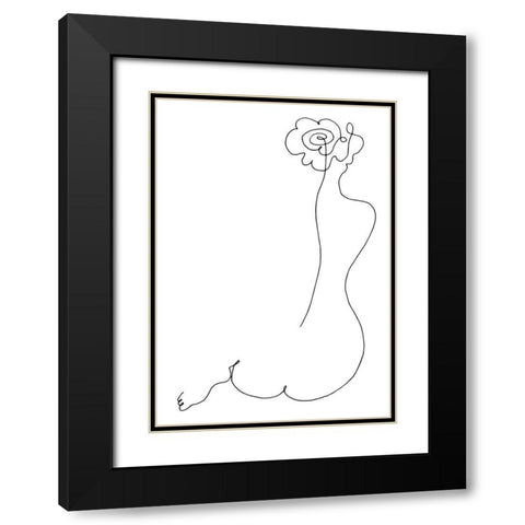Rose Back Black Modern Wood Framed Art Print with Double Matting by 1x Studio II