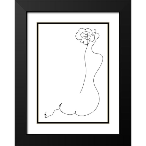 Rose Back Black Modern Wood Framed Art Print with Double Matting by 1x Studio II