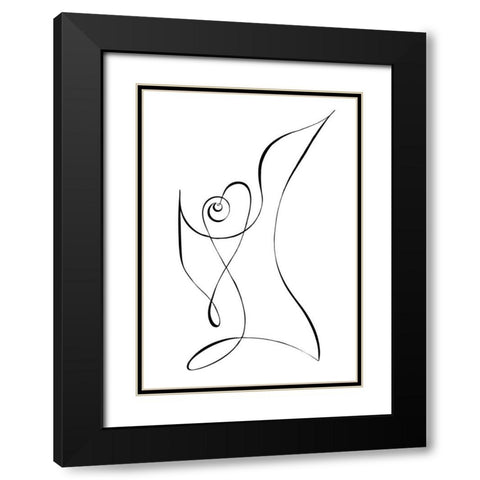 Heart Black Modern Wood Framed Art Print with Double Matting by 1x Studio II