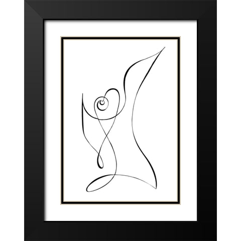 Heart Black Modern Wood Framed Art Print with Double Matting by 1x Studio II