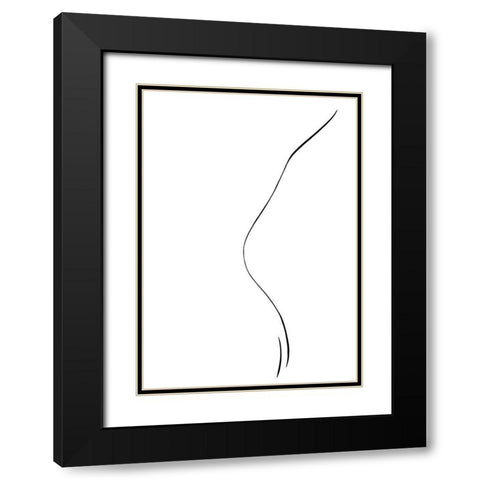 Back Line Black Modern Wood Framed Art Print with Double Matting by 1x Studio II