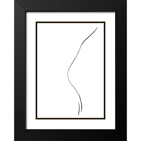Back Line Black Modern Wood Framed Art Print with Double Matting by 1x Studio II