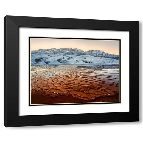 Badab-E Surt Texture Black Modern Wood Framed Art Print with Double Matting by Behzad, Majid