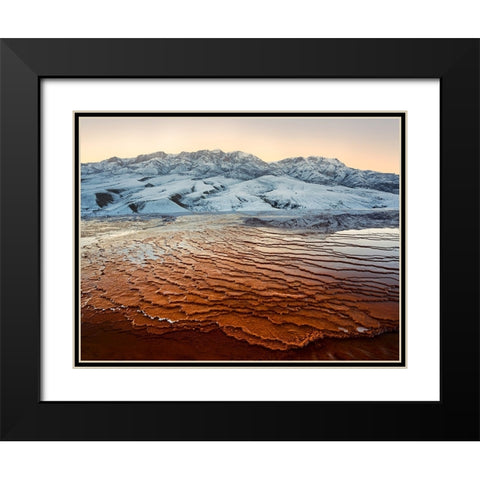 Badab-E Surt Texture Black Modern Wood Framed Art Print with Double Matting by Behzad, Majid