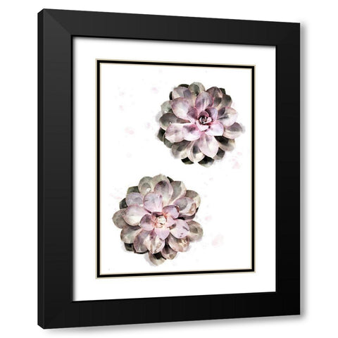 Succulent 02 Black Modern Wood Framed Art Print with Double Matting by 1x Studio II