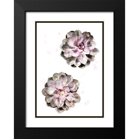 Succulent 02 Black Modern Wood Framed Art Print with Double Matting by 1x Studio II