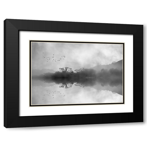 Misty Reflections Black Modern Wood Framed Art Print with Double Matting by Hammer, Jacqueline