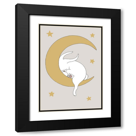 The Rabbit Black Modern Wood Framed Art Print with Double Matting by 1x Studio II