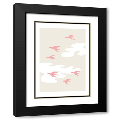 Birds Black Modern Wood Framed Art Print with Double Matting by 1x Studio II
