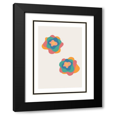 Flowers Black Modern Wood Framed Art Print with Double Matting by 1x Studio II