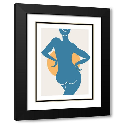 Blue Woman Black Modern Wood Framed Art Print with Double Matting by 1x Studio II