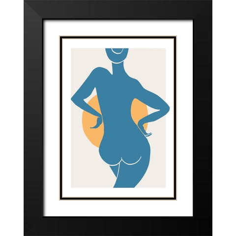 Blue Woman Black Modern Wood Framed Art Print with Double Matting by 1x Studio II