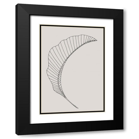 Banana Leaf Canvas Black Modern Wood Framed Art Print with Double Matting by 1x Studio II