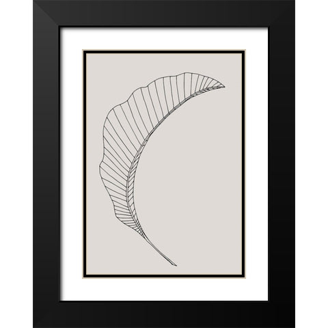 Banana Leaf Canvas Black Modern Wood Framed Art Print with Double Matting by 1x Studio II