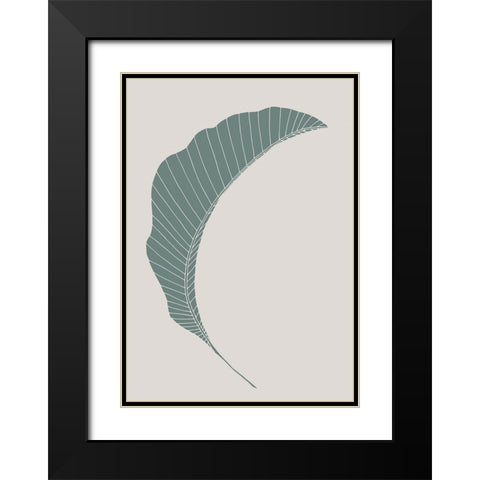 Banana Leaf Green Black Modern Wood Framed Art Print with Double Matting by 1x Studio II