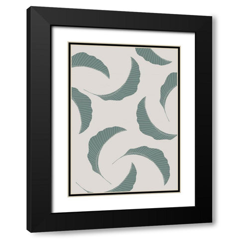 Banana Leaves Multiple Black Modern Wood Framed Art Print with Double Matting by 1x Studio II