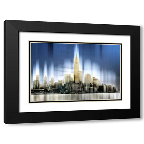 Family Portrait Snowing 8455 Black Modern Wood Framed Art Print with Double Matting by Celella, Karen