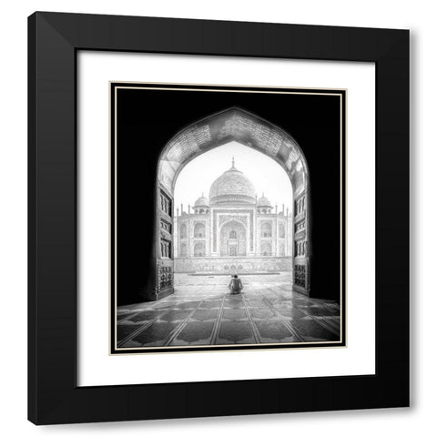 Taj Mahal Black Modern Wood Framed Art Print with Double Matting by Lu, Alex