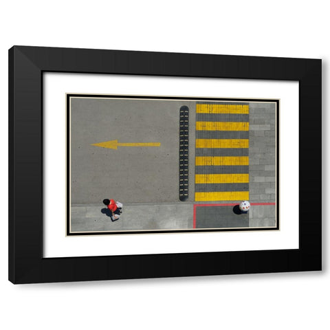 Right Direction Black Modern Wood Framed Art Print with Double Matting by Gokmen, Fatma