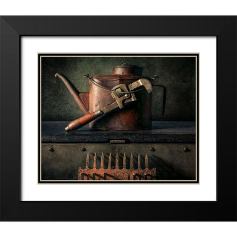 Resting Tools Black Modern Wood Framed Art Print with Double Matting by Kinney, Jon