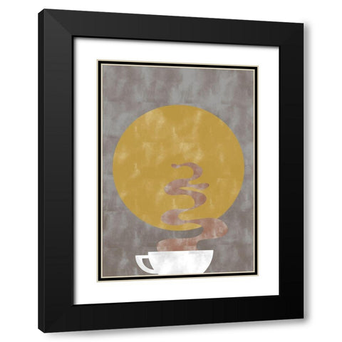 Morning Cup Black Modern Wood Framed Art Print with Double Matting by 1x Studio II