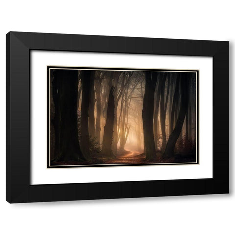 Phantasma Black Modern Wood Framed Art Print with Double Matting by Lagerwerf, Jeroen