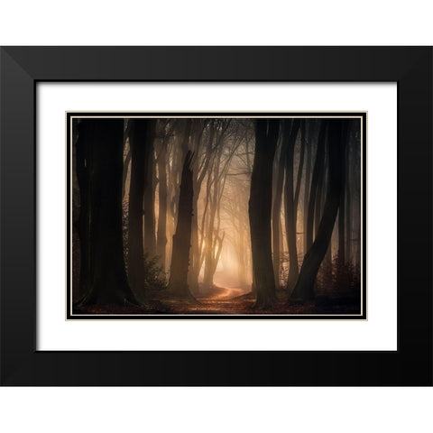 Phantasma Black Modern Wood Framed Art Print with Double Matting by Lagerwerf, Jeroen