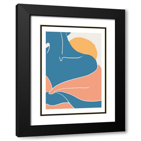 Blue Shoulder Black Modern Wood Framed Art Print with Double Matting by 1x Studio II