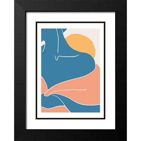 Blue Shoulder Black Modern Wood Framed Art Print with Double Matting by 1x Studio II