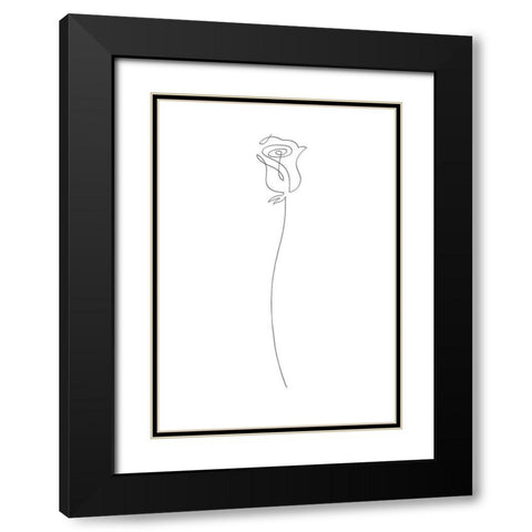 Rose Black Modern Wood Framed Art Print with Double Matting by 1x Studio II