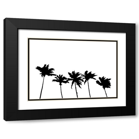 Palms White Black Modern Wood Framed Art Print with Double Matting by 1x Studio II