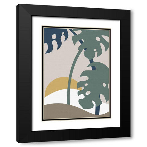 Monstera Cut Out 02 Black Modern Wood Framed Art Print with Double Matting by 1x Studio II