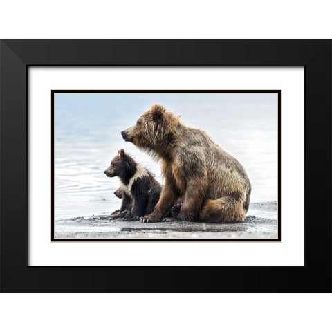 Profiles Black Modern Wood Framed Art Print with Double Matting by Damico, Giuseppe