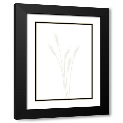 Wheat Grass Black Modern Wood Framed Art Print with Double Matting by 1x Studio II