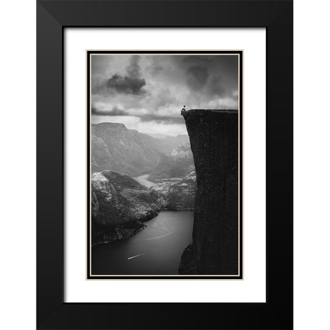 Over The Abyss Black Modern Wood Framed Art Print with Double Matting by Jikharev, Alexander