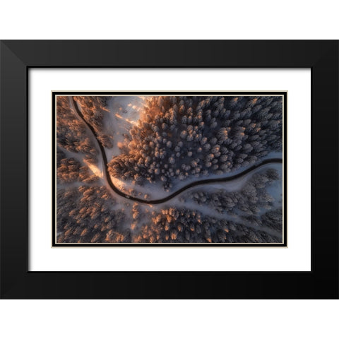 First Light Black Modern Wood Framed Art Print with Double Matting by Krivec, Ales