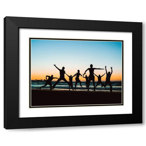 Jumping Black Modern Wood Framed Art Print with Double Matting by Kazzaz, Mohamed
