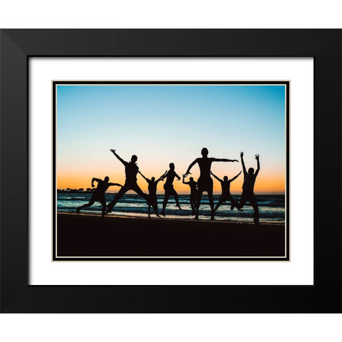 Jumping Black Modern Wood Framed Art Print with Double Matting by Kazzaz, Mohamed