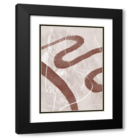 Abstract Fuzz 02 Black Modern Wood Framed Art Print with Double Matting by 1x Studio II