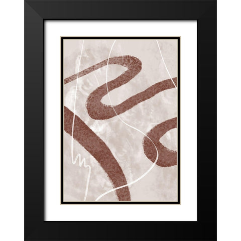Abstract Fuzz 02 Black Modern Wood Framed Art Print with Double Matting by 1x Studio II